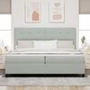 vidaXL Cama tipo Box Spring Gris Claro 200 x 200 cm Terciopelo