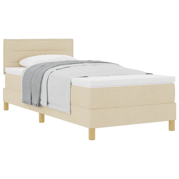 vidaXL Cama tipo Box Spring con colch&oacute;n Crema 80 x 200 cm tela