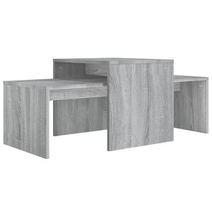 vidaXL Set mesa de centro madera de ingenier&iacute;a gris Sonoma 100x48x40c