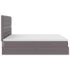 vidaXL Cama otomana colch&oacute;n y LED cuero sint&eacute;tico gris 160x200 cm