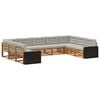 vidaXL Conjunto de sof&aacute;s de exterior 9 uds. Natural y Gris Claro
