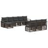 vidaXL Conjunto de sof&aacute;s de jard&iacute;n 10 pcs Gris rat&aacute;n sint&eacute;tico
