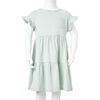 Vestido infantil de mangas con volantes verde menta 140