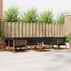 vidaXL Conjunto de sof&aacute;s de exterior con coj&iacute;n 8 pcs Natural y negro
