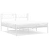 vidaXL Estructura cama sin colch&oacute;n con cabecero metal blanco 140x190cm