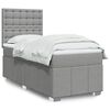 vidaXL Cama box spring con colch&oacute;n tela gris claro 90x190 cm