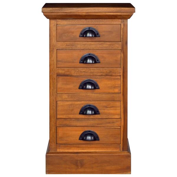 vidaXL Armario de 5 cajones de madera maciza de teca 35x30x60 cm