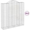 vidaXL Cestas de gaviones 12 uds forma de arco hierro 200x50x200/220cm