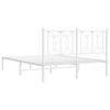 vidaXL Estructura cama sin colch&oacute;n con cabecero metal blanco 140x190cm