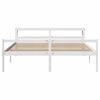vidaXL Cama personas mayores cabecero madera maciza blanco 200x200 cm