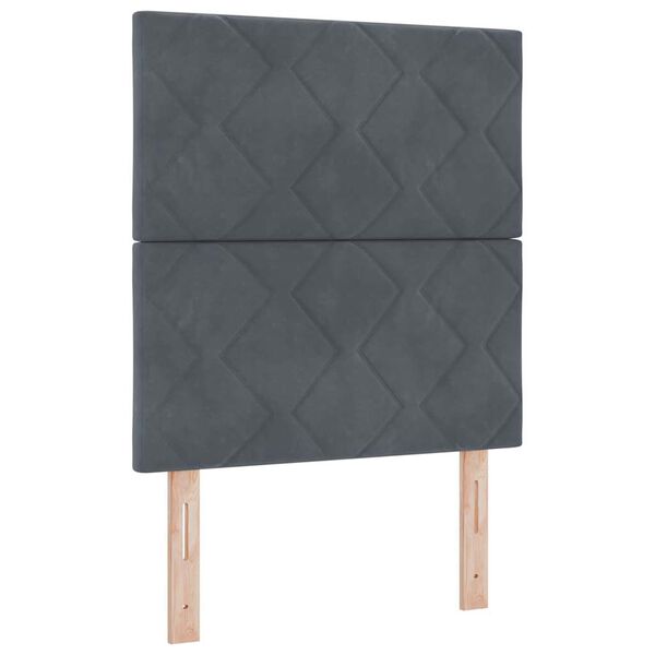 vidaXL Cama tipo Box Spring con colch&oacute;n Gris oscuro 80 x 200 cm tela