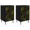 vidaXL Mesa de noche ELBURG 2 uds. Roble Negro 36 x 33 x 61 cm