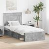 vidaXL Estructura de cama con cabecera Gris concreto 75 x 190 cm