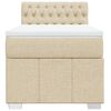 vidaXL Cama box spring con colch&oacute;n tela color crema 90x200 cm