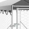 vidaXL Perrera de exterior con toldo acero galvanizado plata 2x6x2,5 m