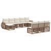 vidaXL Conjunto de sof&aacute;s de jard&iacute;n 10 pcs Beige y blanco crema