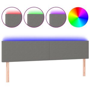 vidaXL Cabecero con LED de tela gris oscuro 200x5x78/88 cm
