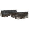 vidaXL Conjunto de sof&aacute;s de jard&iacute;n 11 uds. Gris rat&aacute;n sint&eacute;tico