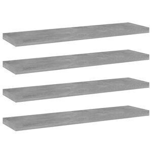vidaXL Estante estanter&iacute;a 4uds contrachapada gris hormig&oacute;n 40x10x1,5cm