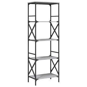 vidaXL Librer&iacute;a 5 estantes madera ingenier&iacute;a gris Sonoma 59x35x171 cm