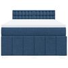 vidaXL Cama box spring con colch&oacute;n tela azul 160x200 cm