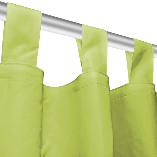 vidaXL Cortinas de micro-raso con bucles 2 unidades 140x175cm verde