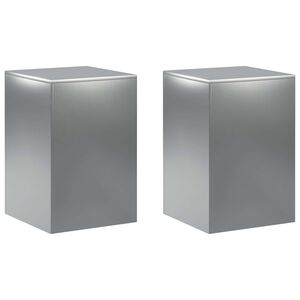vidaXL Soporte de plantas 2 pcs Plateado 40 x 40 x 60 cm
