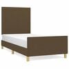 vidaXL Estructura de cama sin colch&oacute;n tela marr&oacute;n oscuro 80x200 cm