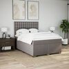 vidaXL Cama box spring con colch&oacute;n tela gris taupe 140x190 cm