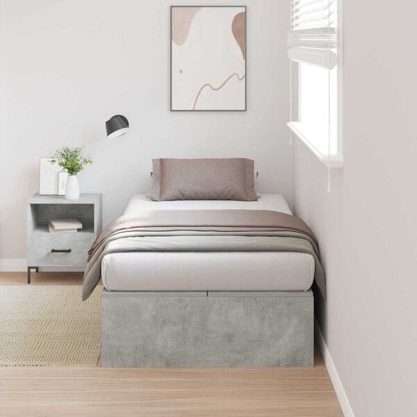 vidaXL Cama con almacenamiento Gris Concreto 80 x 200 cm