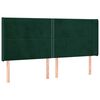 vidaXL Cabecero con orejas de terciopelo verde oscuro 183x16x118/128cm