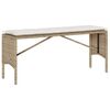 vidaXL Set comedor de jard&iacute;n 3 pzas con cojines rat&aacute;n sint&eacute;tico beige
