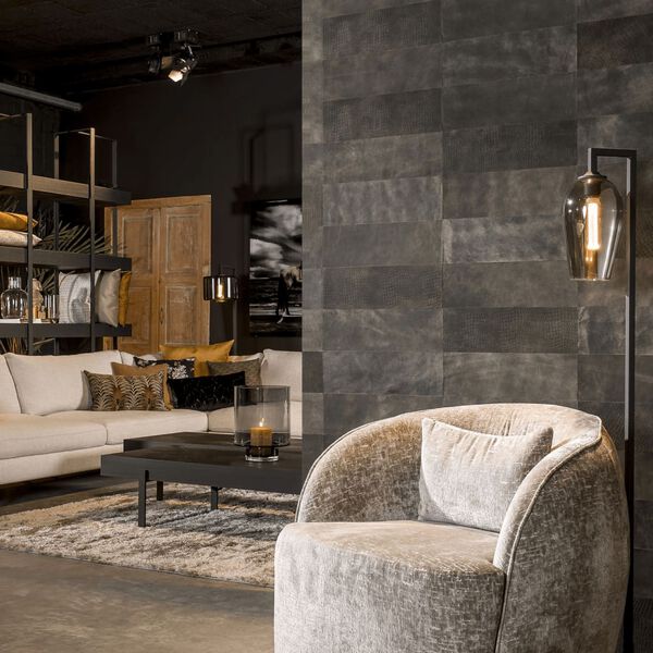 WallArt Paneles de pared de cuero Hennessy 2 tonos negros 16 piezas