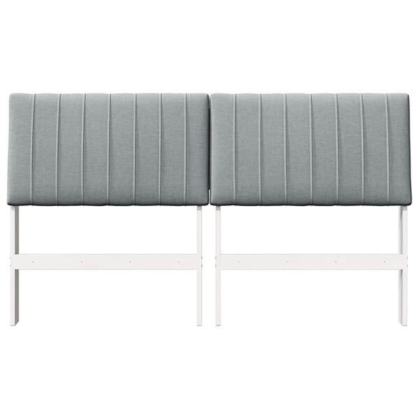 vidaXL Cabecero tapizado Gris Claro 150 cm Madera de pino macizo