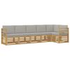 vidaXL Conjunto de sof&aacute;s de exterior 6 uds. Blanco y Gris Claro