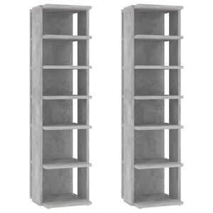 vidaXL Zapateros 2 uds color gris hormig&oacute;n 27,5x27x102 cm