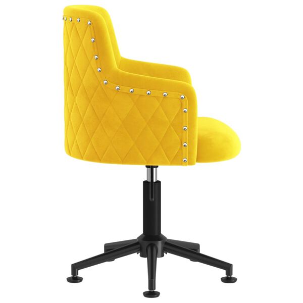 vidaXL Silla de oficina giratoria de terciopelo amarillo mostaza