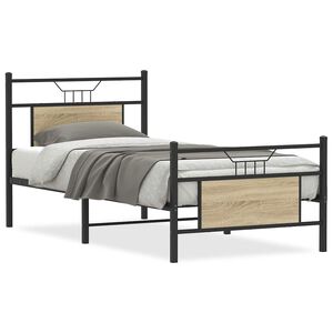 vidaXL Estructura de cama sin colch&oacute;n madera roble Sonoma 80x200 cm