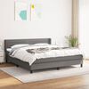 vidaXL Cama box spring con colch&oacute;n tela gris oscuro 160x200 cm