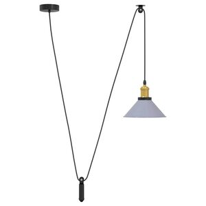 vidaXL L&aacute;mpara colgante regulable en altura E27 gris brillante &Oslash; 22cm