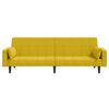 vidaXL Sof&aacute; cama de 2 plazas con dos almohadas terciopelo amarillo