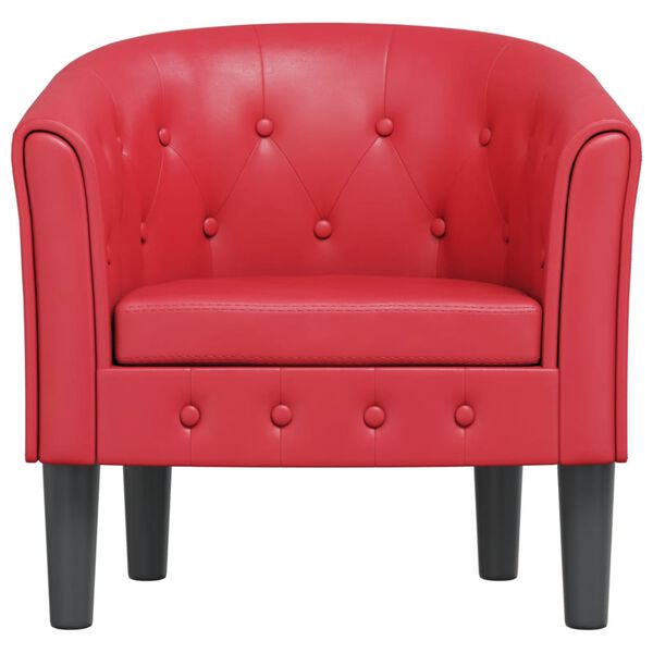 vidaXL Sill&oacute;n cuero sint&eacute;tico rojo