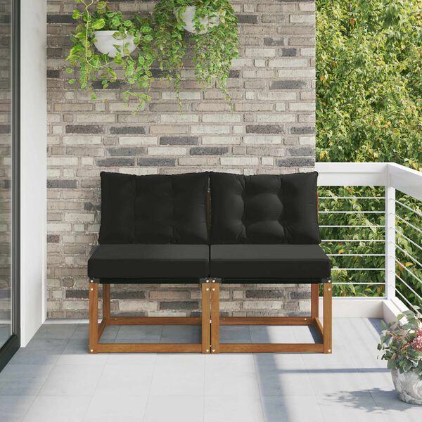 vidaXL 2 Pieza Sof&aacute; central de exterior