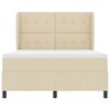 vidaXL Cama tipo Box Spring con colch&oacute;n Crema 140 x 190 cm tela