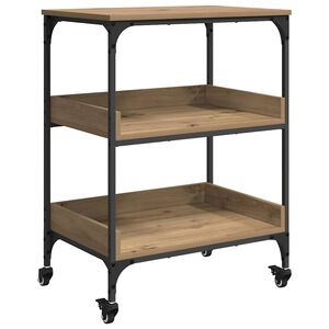 vidaXL Carro de Cocina Roble artisan 60 x 41 x 80.5 cm