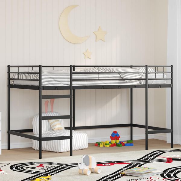 vidaXL Estructura de litera para ni&ntilde;os Negro 79,5 x 200 cm Acero