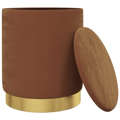 vidaXL Taburete redondo con almacenaje terciopelo marrón