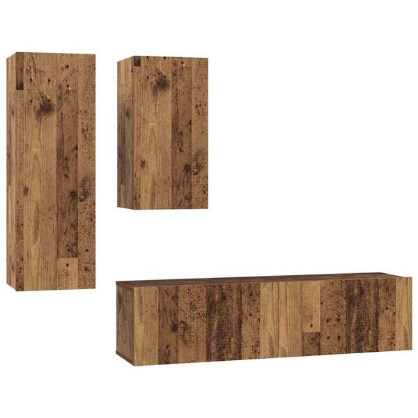 vidaXL Conjunto de mueble de TV 4 pcs Madera envejecida
