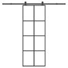 vidaXL Puerta corredera con set herrajes vidrio ESG aluminio 76x205 cm