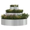 vidaXL Maceta para Jard&iacute;n Plateado 90 x 90 x 20 cm Acero Galvanizado